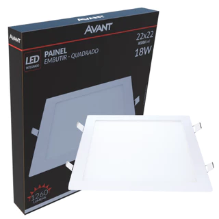 Plafon Luminária de Teto 18W Embutir Quadrado LED Avant Pop Branco Neutro 4000K 22X22 BIVOLT