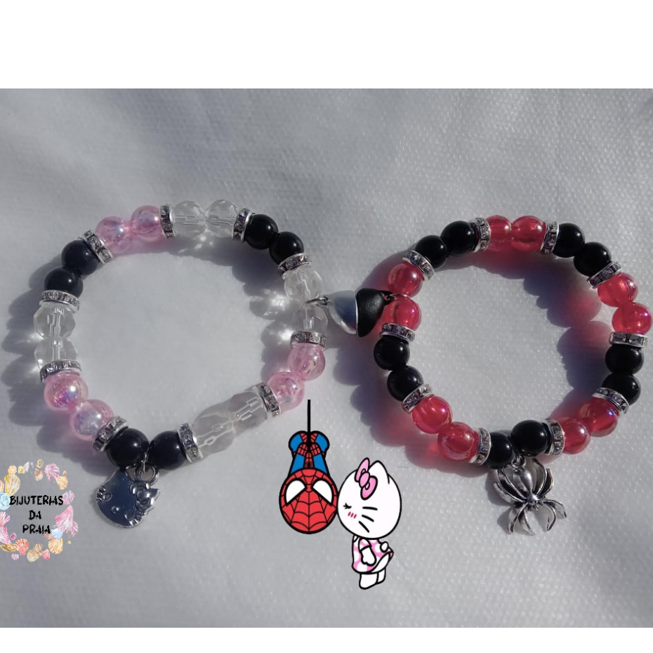 PULSEIRA CASAL/AMIZADE HELLO KITTY E HOMEM ARANHA | Shopee Brasil