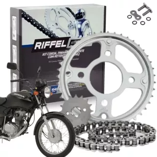 Kit Relacao Tracao Transmissao Honda Cg Titan Fan 150 2004 2005 2006 2007 2008 2009 2010 2011 2012 2013 2014 2015 2016 Original Riffel