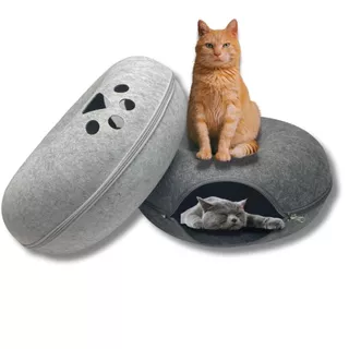 Toca Feltro Cama Tunel Donut Gato Felino Pet Estimação Pneu Pequena Redonda Roda