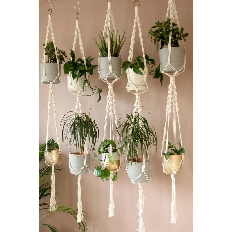 Suporte Duplo Macramê.(Para vasos e cestos) | Shopee Brasil