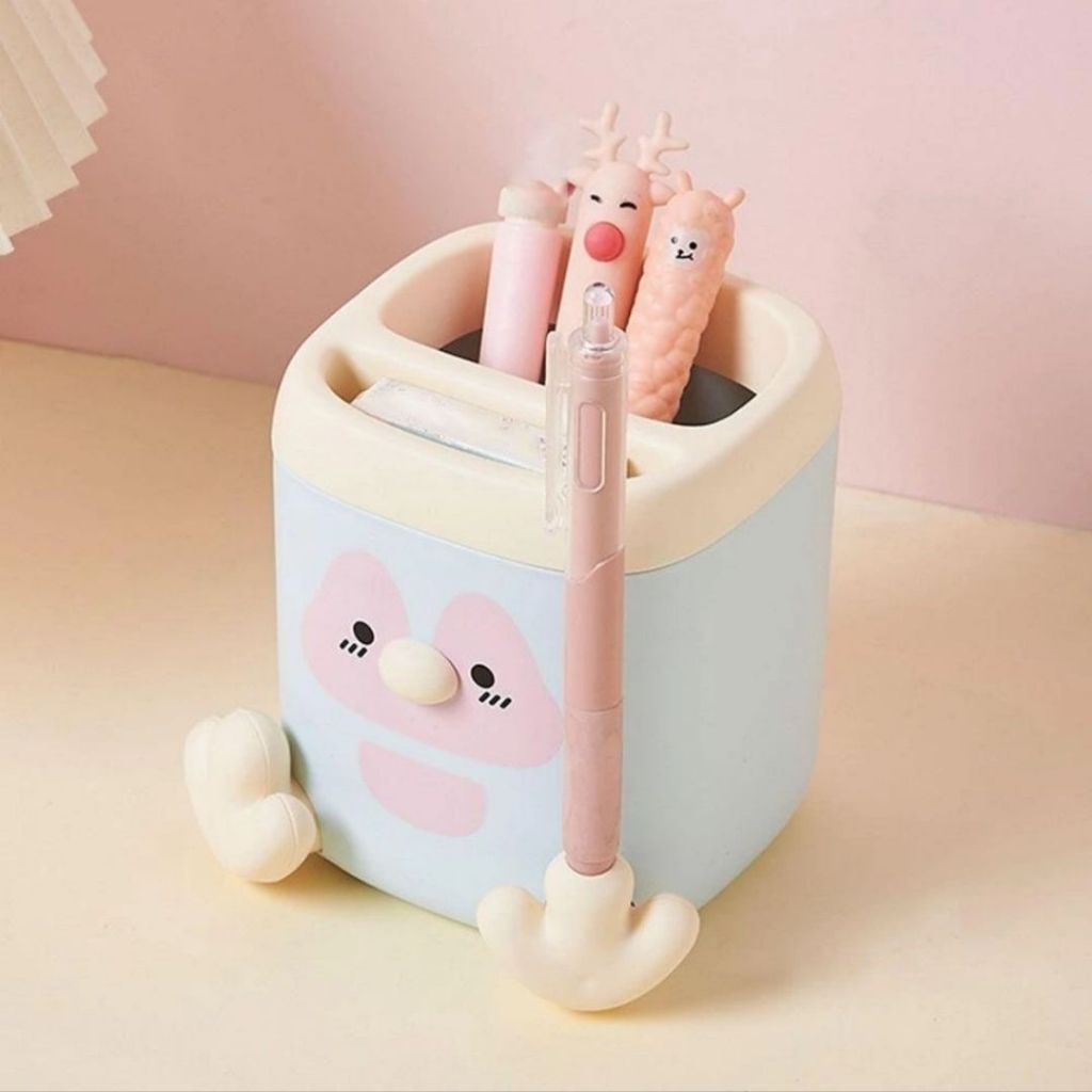 Organizador Porta Caneta Organizador De Lápis Pinguim Pé Com Apontador