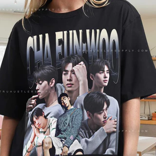 Camisa Camiseta Básica Unissex Kpop Banda Music cha eun woo kdrama cha eun woo ator coreano