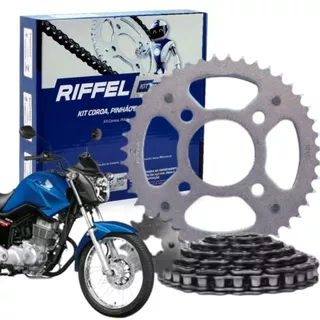 Kit Relacao Tracao Transmissao Honda CG Titan Fan 150 2004 2005 2006 2007 2008 2009 2010 2011 2012 2013 2014 2015 Original Riffel