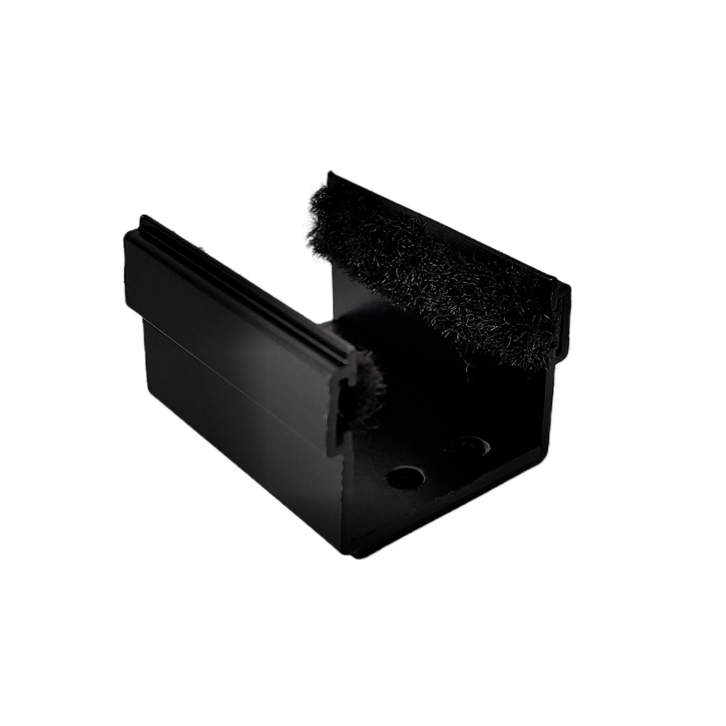 Guia Inferior U Ajustável para Porta de Correr Preto