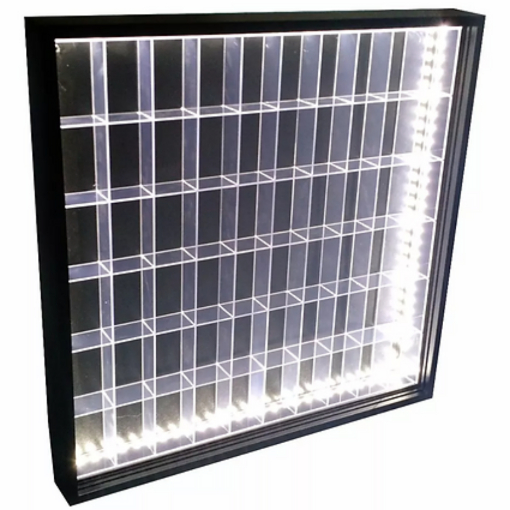 Estante 60 Nichos acrilico + Led - Bonecos Playmobil - Super Mario - Mini Craques - Preta