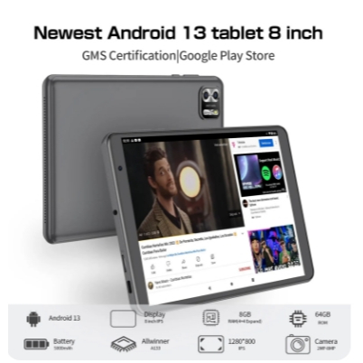 Tablet PRITOM-Android 13 com câmera dupla, 8