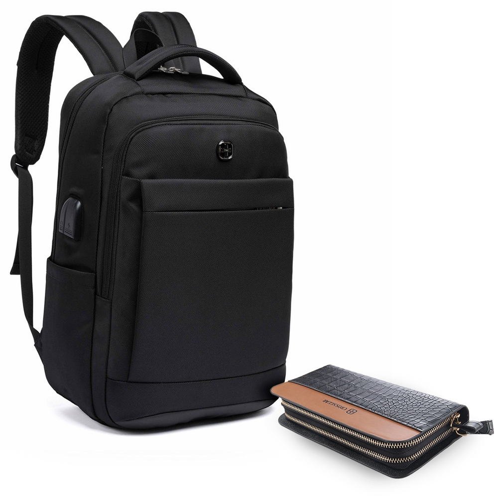 Mochila + Carteira Masculina Executiva Reforçada Notebook Impermeável ...
