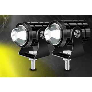 Farol de milha 2 cores Led 3000k/6000k Motocicleta Farol de Auxilha neblina