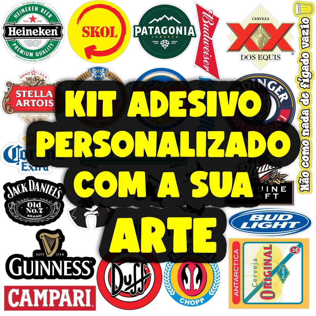 Kit cartela de adesivos personalizados - Personalize com sua marca ...