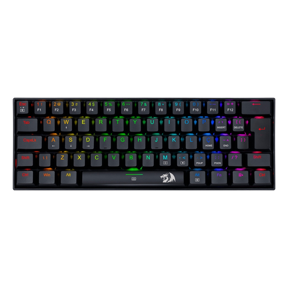 TECLADO MECANICO GAMER DRAGONBORN RGB PRETO SWITCH AZUL ABNT2