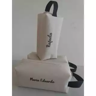 NÉCESSAIRE BOX 15 UNIDADES BEGE PERSONALIZADA!