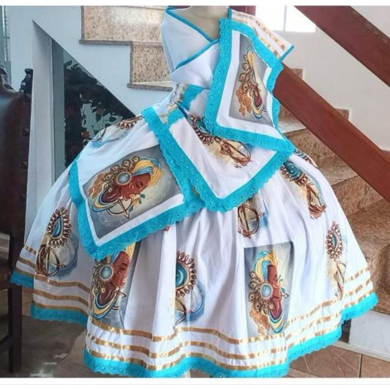 Vestido Oxum Care Conjunto Oxum Care Umbanda Candomblé Shopee Brasil
