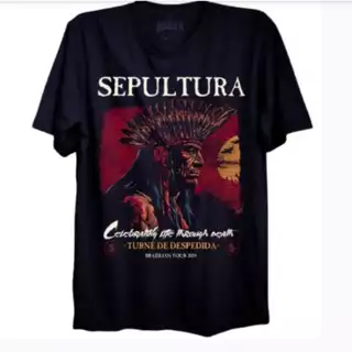 Camiseta Sepultura Turnê De Despedida 2024 Com Datas Atualizadas Bomber 100% Algodão