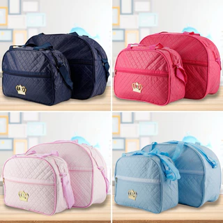 Kit Bolsa Maternidade 2 peças Saída Mala Passeio Bebê Menino Menina Enxoval Promoção Viagem