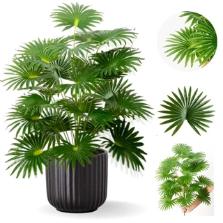 70CM palmeira Artificial , Palma Verde Plástica Deixa Ramos , Plantas Falsas Grandes 18Folhas