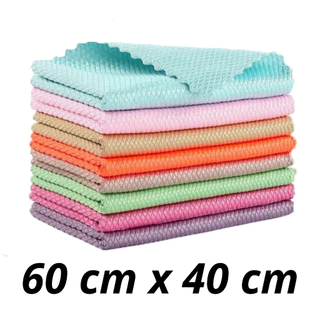 Pano Escama de Peixe Grande de Microfibra para Limpeza de Vidros e Metais - Tamanho 60 x 40 Cm