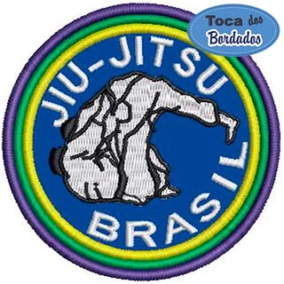Patch Bordado Jiu-Jitsu Brasil 8x8 cm Cód.4128 - Artes Marciais
