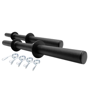 Par de barra 40 cm preta oca halter musculação com presilhas 25.4 mm de diametro