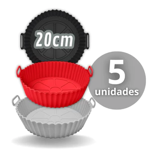 Kit com 5 Formas Silicone AirFryer Assadeira Fritadeira Elétrica Lavável