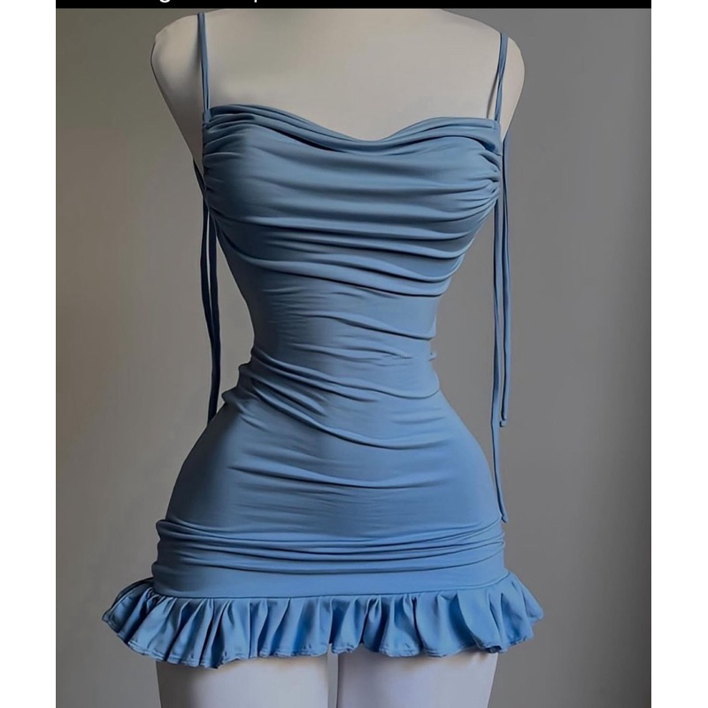 Vestido feminino curto Suplex premium empina bumbum (BABADO)