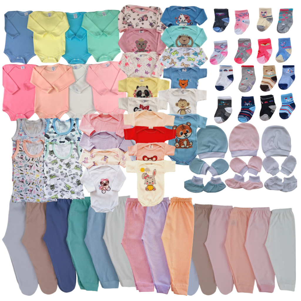 Kit 36 peças Roupas de bebe enxoval maternidade Menino ou Menina