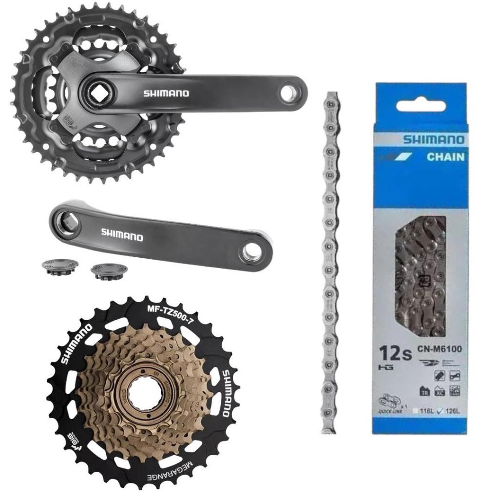 Kit Relação Shimano tourney 21v Pedivela + Catraca Mega range ...