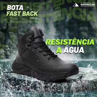 Bota Masculina Coturno Fast Back Preta Bootpillar Confort Plus