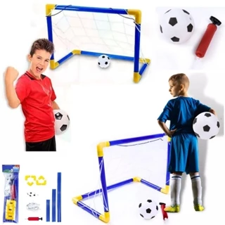 KIT 2Trave De Futebol Infantil G TRAVINHA+Bola+REDE+BOMBINHA Mini Gol Brinquedo DESMONTÁVEL GOL 60CM