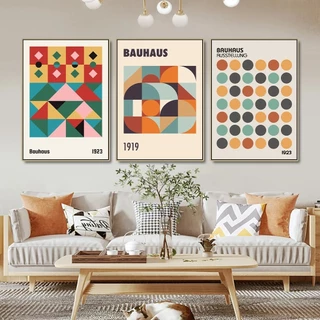 Quadro decorativo Colorido Bauhaus Exposição Geométrica sala sala de estar cozinha 40x60