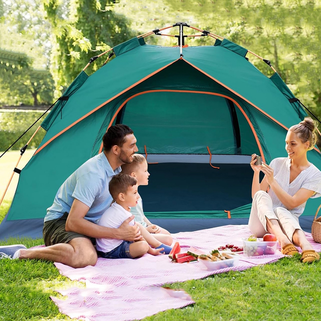 Barraca Camping Acampamento 3/4 Pessoas Automatica Tenda | Shopee Brasil
