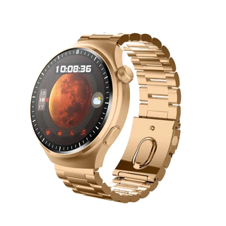 Smartwatch GS Watch4 Pro Bluetooth 2 Pulseiras NFC Tela AMOLED HD Redondo Carregamento por Indução