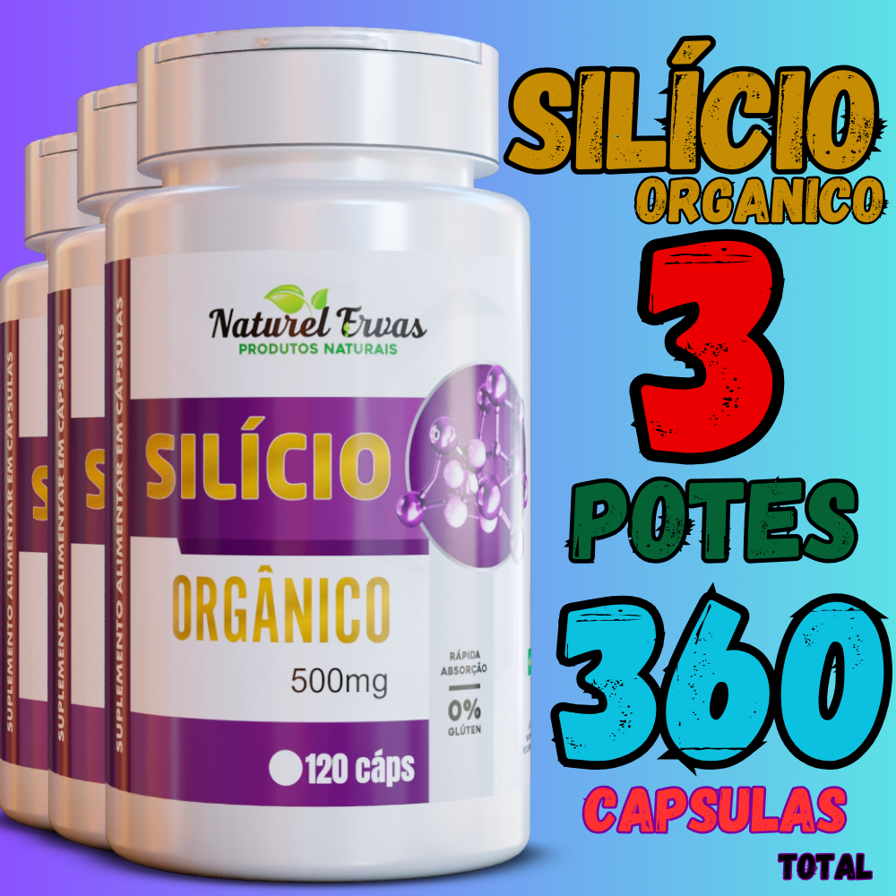 Silício orgânico 120Cap fortalece cabelos pele unha Rico em antioxidantes Melhore sua saúde agora