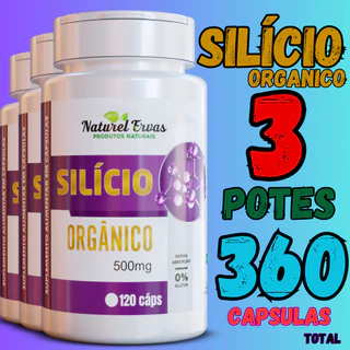 Silício orgânico 120Cap fortalece cabelos pele unha Rico em antioxidantes Melhore sua saúde agora