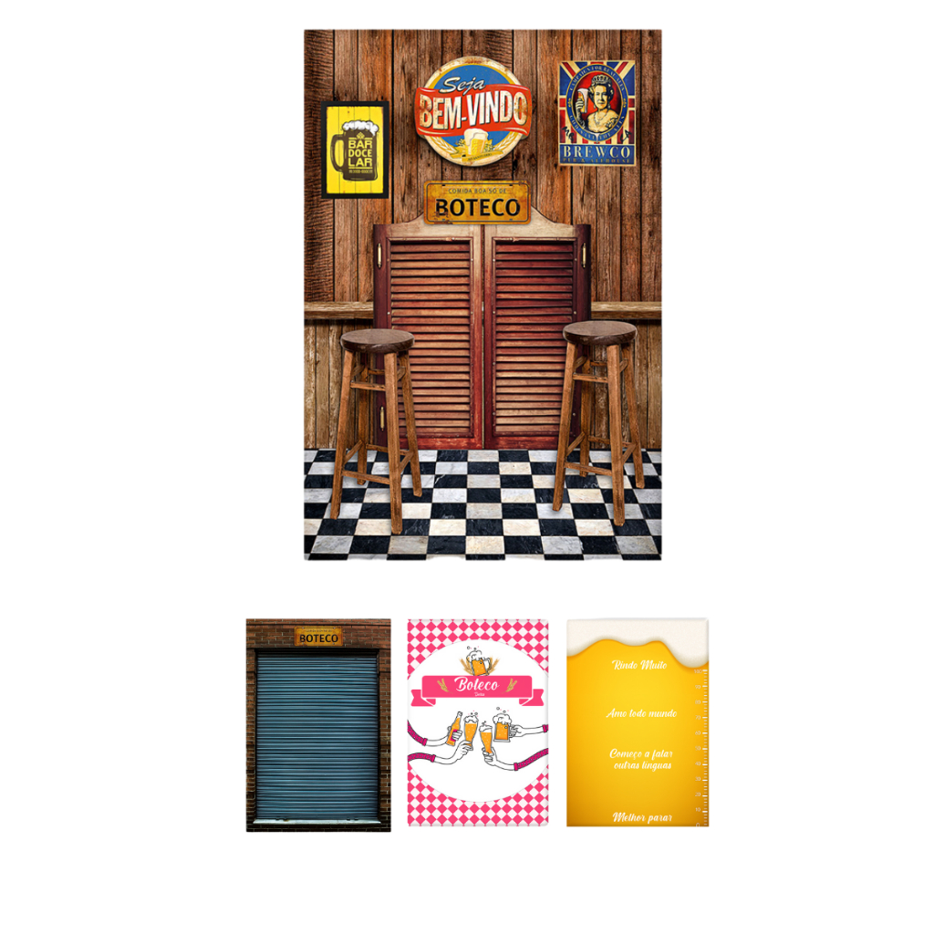 Painel Retangular Vertical Tecido Sublimado 3D Boteco | Shopee Brasil
