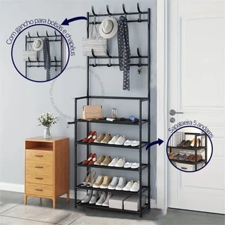 Arara Sapateira 5 Andares Organizadora Cabideiro Suporte Multiuso Closet Luxo