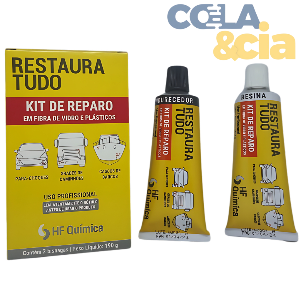 Kit De Reparo Restaura Tudo Reparador De Para Choque, Metais e Madeiras ...