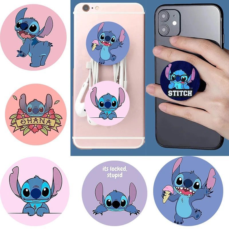 Pop de Vidro STITCH Socts Suporte Para Celular pop soct apoio de dedo Personalizados Desenhos Mistos