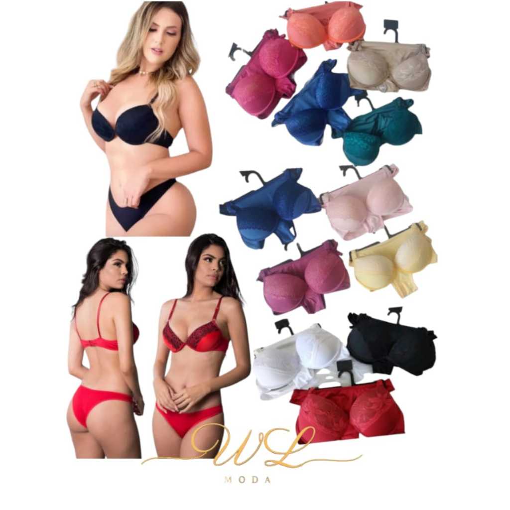 Lingerie em promoção - kit com 10 conjuntos calcinha + sutiã