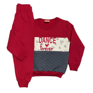 Conjunto moletom infantil feminino detalhe metalasse 1-2-3