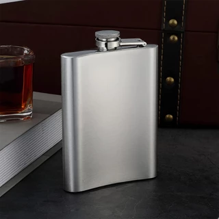 Cantil Inox Frasco 210 ML Garrafa Aço Inox Whisky Bar Bebidas