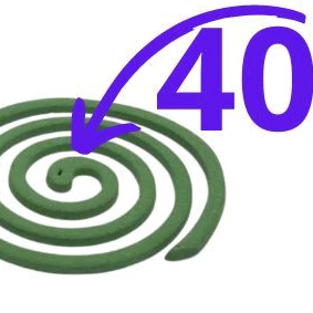 40 x Repelente Espiral Cobrinha Incenso Kit 40 unidades Contra Mosquito Pernilongos Dengue + Suporte