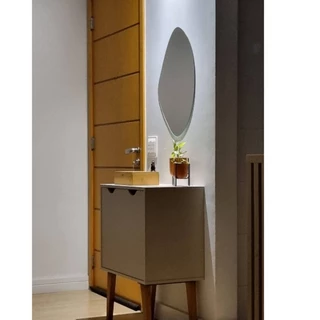 Espelho Orgânico De Parede 60x40 Fácil Instalação Completo Banheiro Quarto Sala Corredor