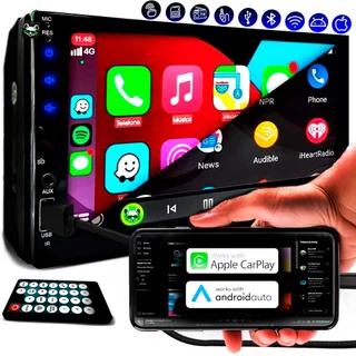 Central Multimidia Apple Carplay Android Auto Mp5 Mp10 7 polegadas 2 Din Espelhamento