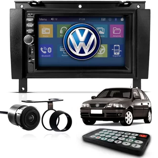 Kit Central Multimídia Gol G3 1999 a 2005 Mp5 2 Din Espelha Android Ios Moldura + Câmera Ré