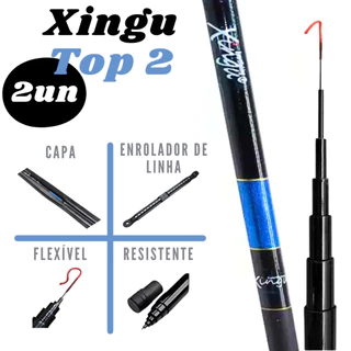 Kit Pesca Completo 2 Varas Telescópica De Mão Lisa Capa Enrolador de Linha Pescaria Tilapia Lambari