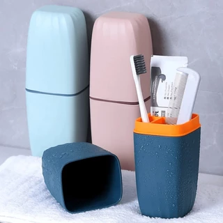 Porta Escova de Dente Com 3 Divisórias E Tampa Para Uma Rotina De Higiene Perfeita