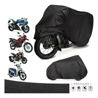 Capa de Cobrir Moto em Couro Impermeável Protetora Sol Chuva Poeira