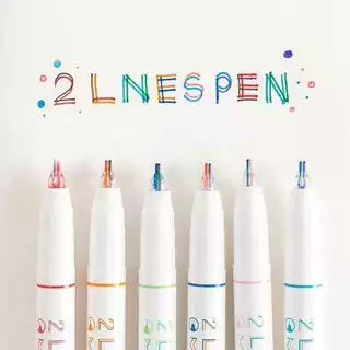 KIT 1/2/3 pct/ 6 pçs DE caneta com dupla linhas 3D magica e tintas diferentes