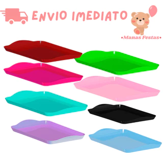 Kit com 10 Bandejinhas 20x13cm para Decoração e Suporte de doces e salgados + Diversas Cores